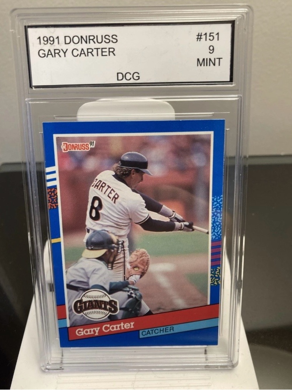1991 Donruss Gary Carter Baseball Card - Blue and Black